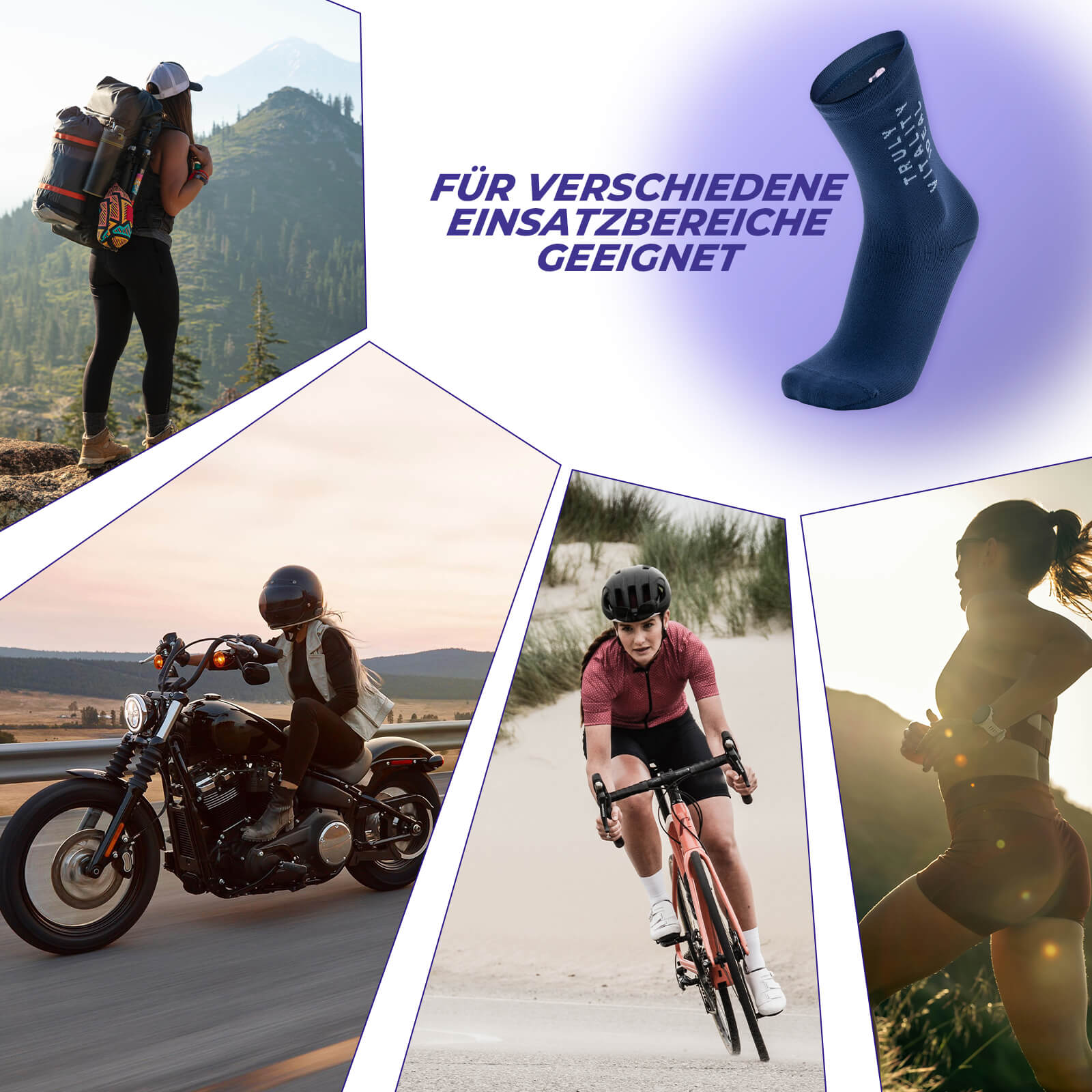 ROCKBROS TVI Damen Sportsocken Atmungsaktive Fahrradsocken Sommer - Fahrradsocken ROCKBROS - EU - NooMii
