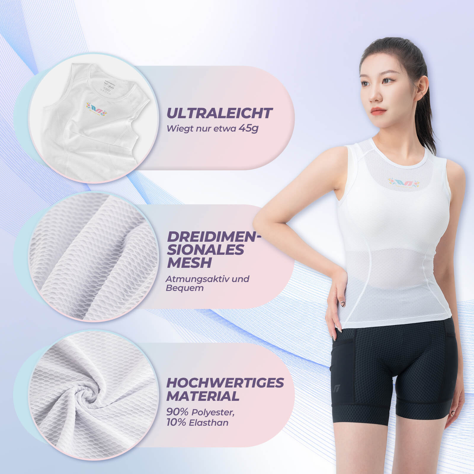 ROCKBROS TVI Radtrikot Ärmellos Sommer Unterhemd Fahrradtrikot Atmungsaktiv - Funktionsshirt ROCKBROS - EU - NooMii