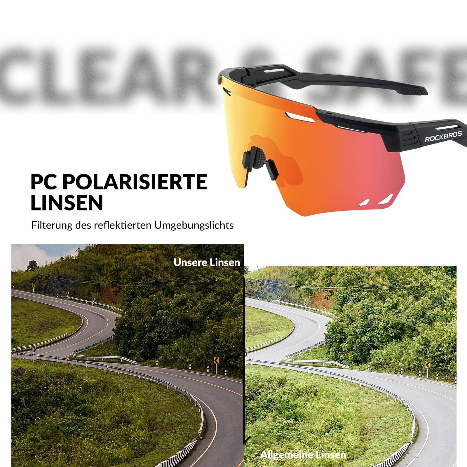 ROCKBROS Ultraleicht Fahrradbrille Selbsttönende Sonnenbrille mit UV400 - Schutz - Fahrradbrille ROCKBROS - EU - NooMii