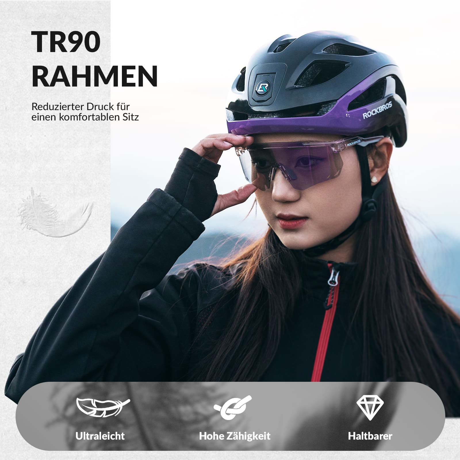 ROCKBROS Ultraleicht Fahrradbrille Selbsttönende Sonnenbrille mit UV400 - Schutz - Fahrradbrille ROCKBROS - EU - NooMii