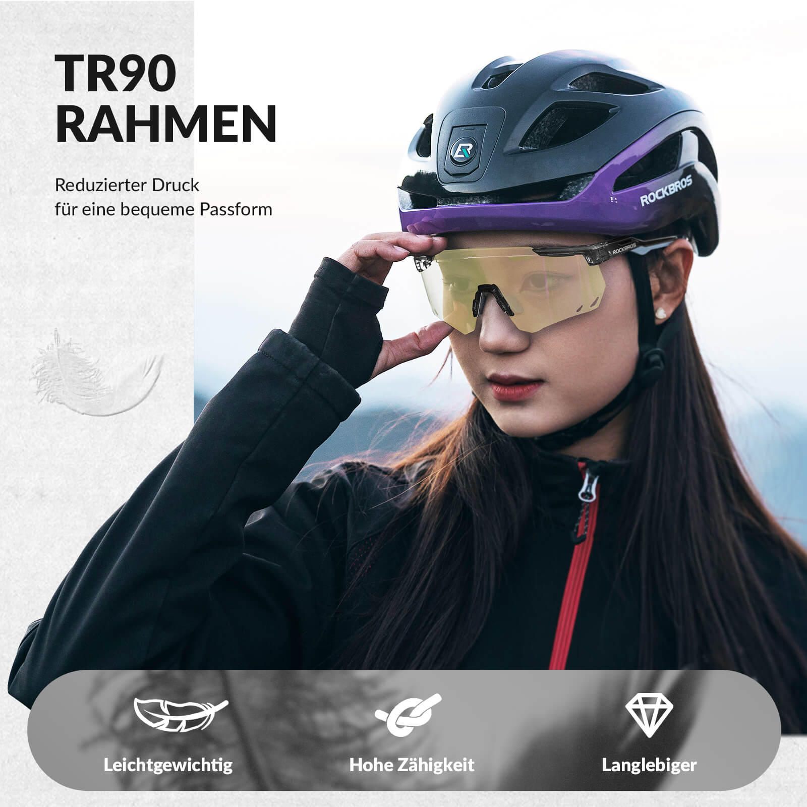 ROCKBROS Ultraleicht Fahrradbrille Selbsttönende Sonnenbrille mit UV400 - Schutz - Fahrradbrille ROCKBROS - EU - NooMii