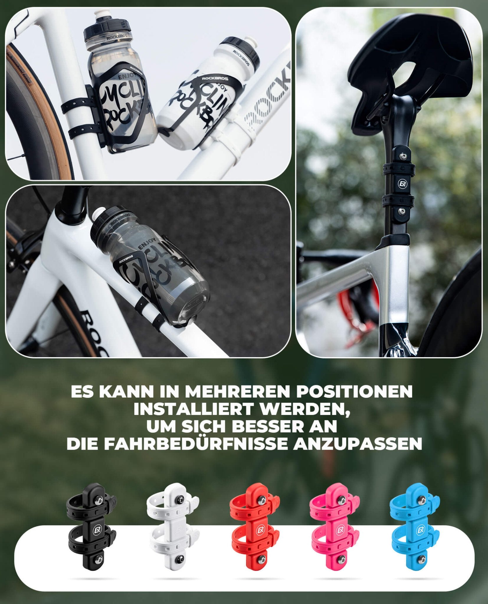 ROCKBROS Universal Flaschenhalter für Fahrrad Kein Stanzen Basis für Umbau - Fahrrad Flaschenhalter ROCKBROS - EU - NooMii