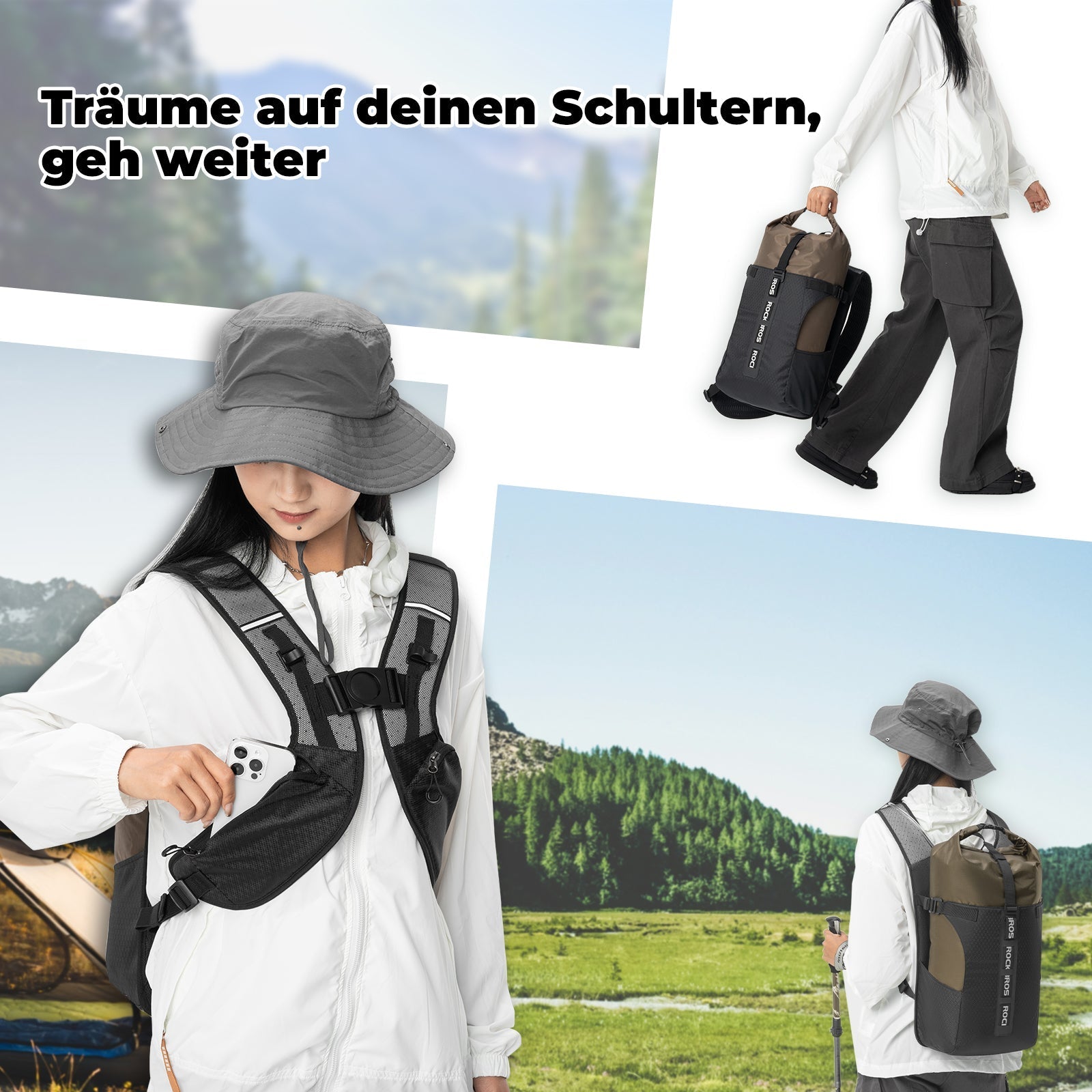 ROCKBROS Wanderrucksack Wasserdicht Split 2 in 1 Rucksack für Fahrrad 24L - Rucksack ROCKBROS - EU - NooMii