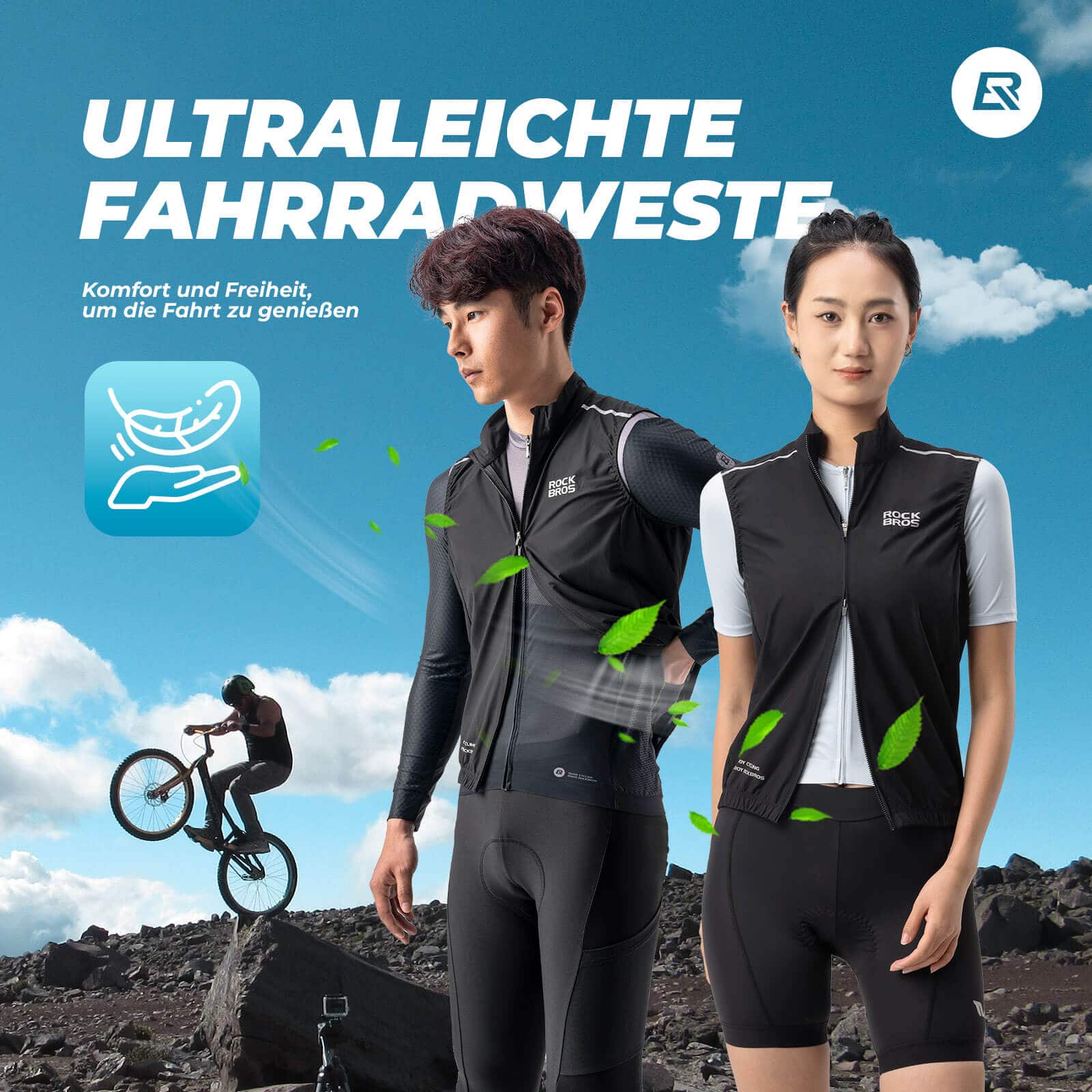 ROCKBROS Windweste Radsport Warnweste Ärmellose - Fahrradjacke ROCKBROS - EU - NooMii