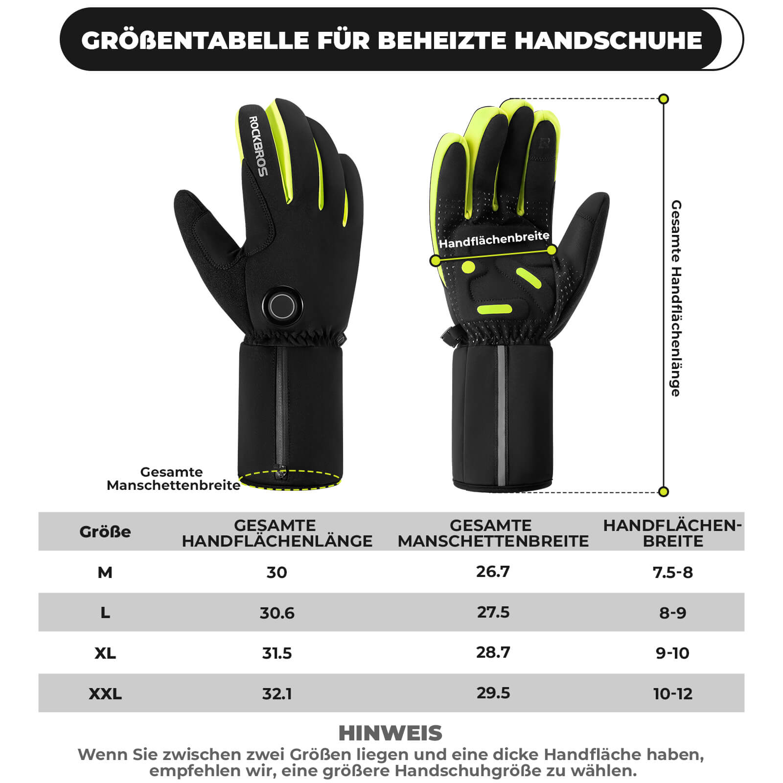 ROCKBROS Winter Beheizte Fahrradhandschuhe Touchscreen Handschuhe M - 2XL - Fahrradhandschuhe ROCKBROS - EU - NooMii