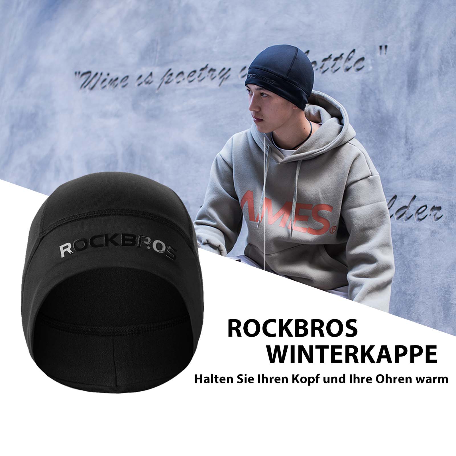 ROCKBROS Winter Fahrrad Mütze Helm Unterziehmütz Unisex - Fahrrad Mütze ROCKBROS - EU - NooMii