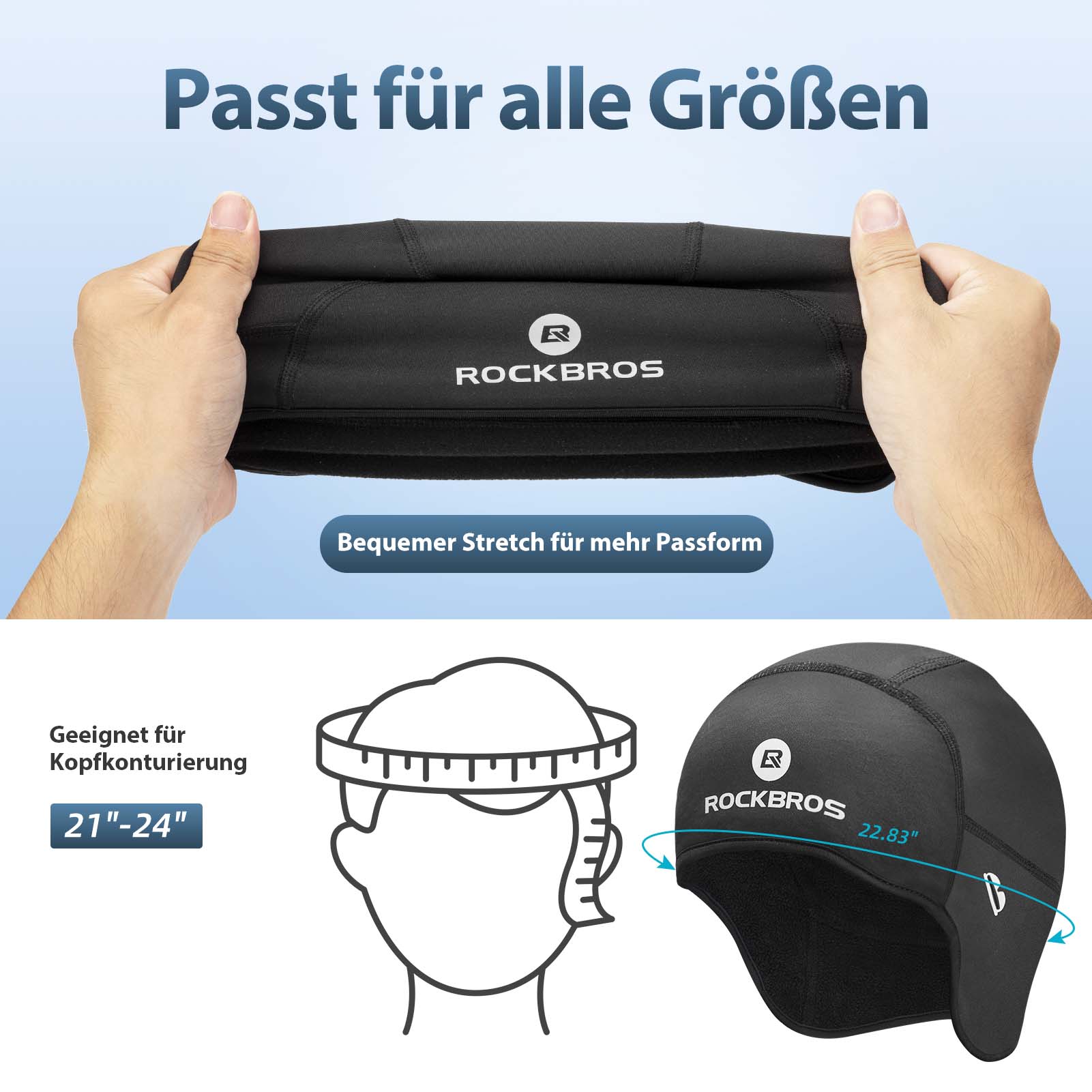 ROCKBROS Winter Fahrrad Mütze Winddicht Helmmütze mit Brillenlöcher - Fahrrad Mütze ROCKBROS - EU - NooMii