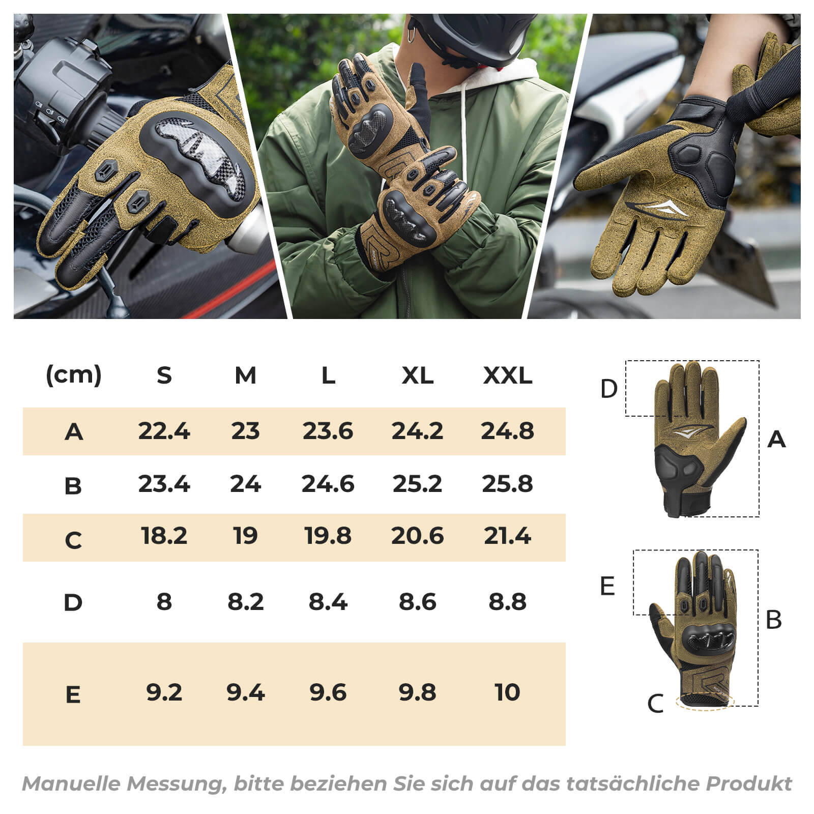 ROCKBROS Winter Fahrradhandschuhe Atmungsaktiv Schlagfest Touchscreen Braun - Fahrradhandschuhe ROCKBROS - EU - NooMii