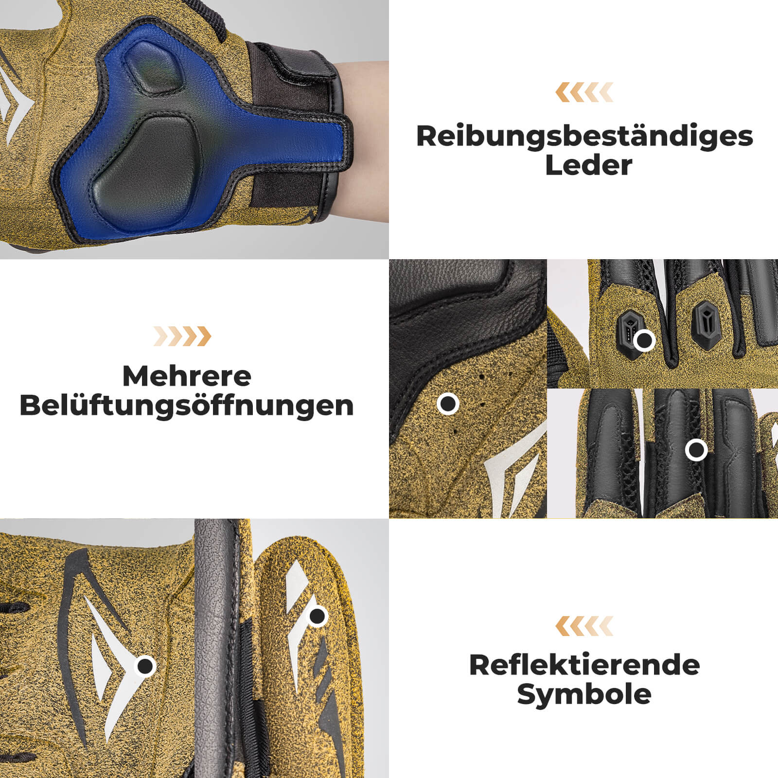 ROCKBROS Winter Fahrradhandschuhe Atmungsaktiv Schlagfest Touchscreen Braun - Fahrradhandschuhe ROCKBROS - EU - NooMii