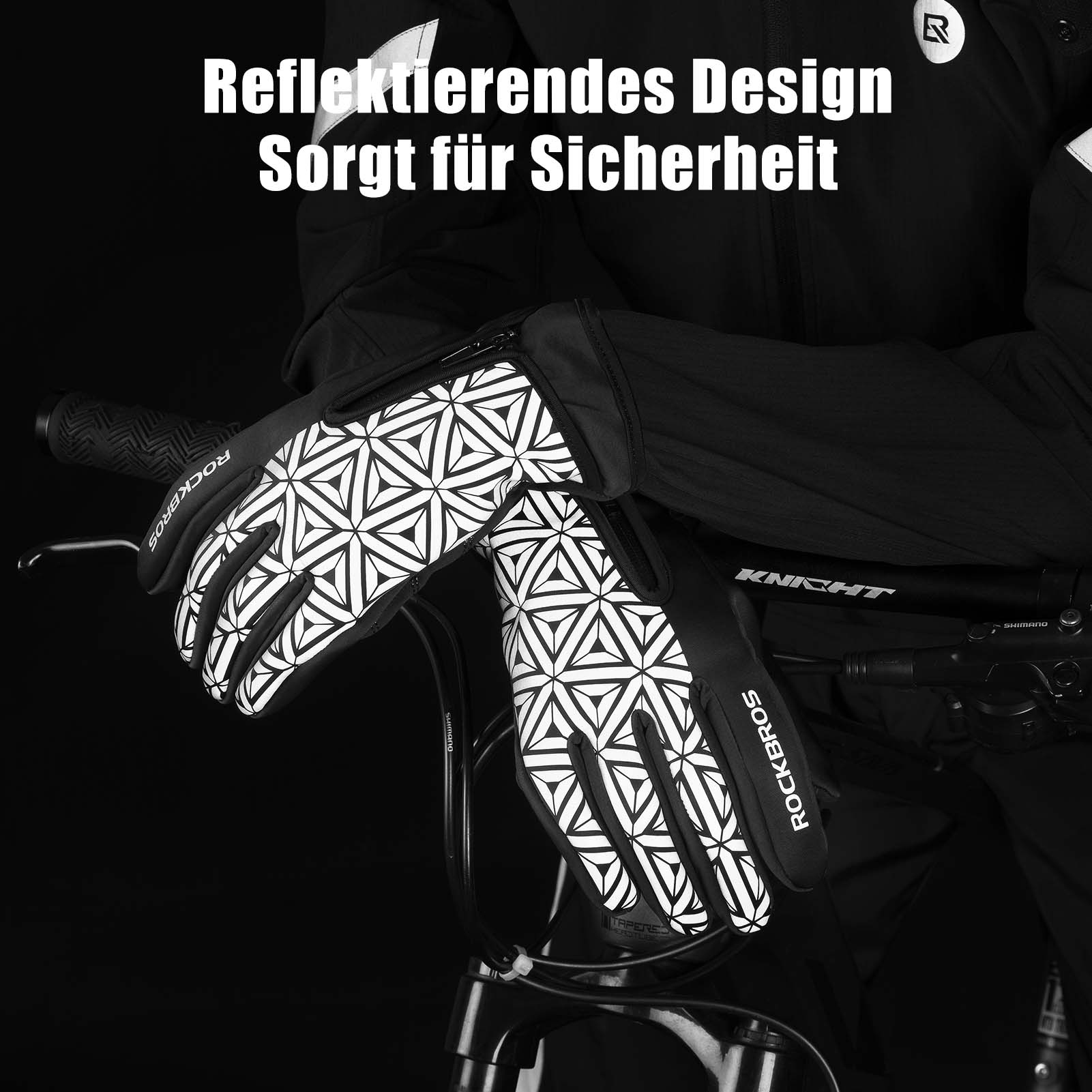 ROCKBROS Winter Fahrradhandschuhe Warm für Fahrrad Laufen Fitness Unisex - Fahrradhandschuhe ROCKBROS - EU - NooMii