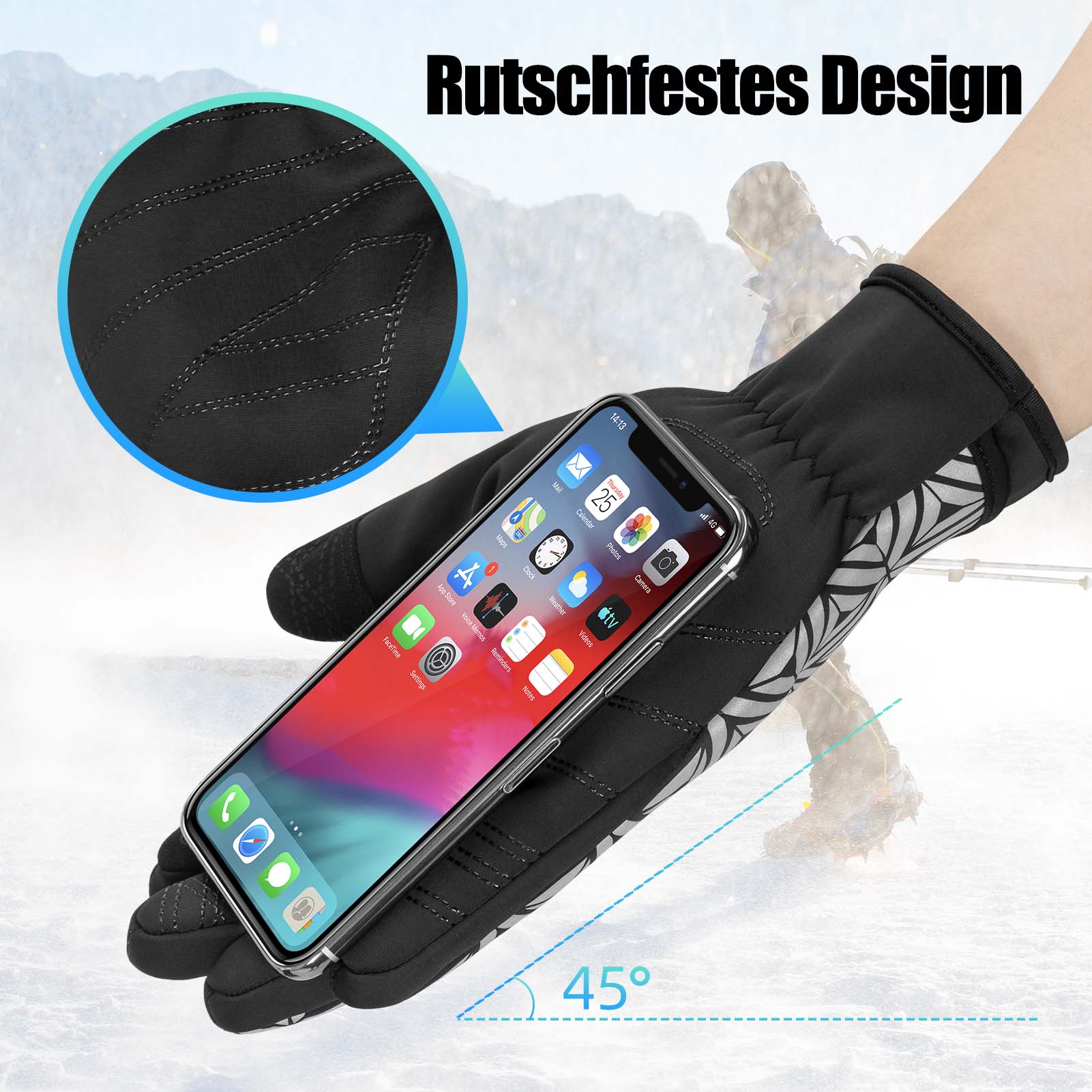 ROCKBROS Winter Fahrradhandschuhe Warm für Fahrrad Laufen Fitness Unisex - Fahrradhandschuhe ROCKBROS - EU - NooMii