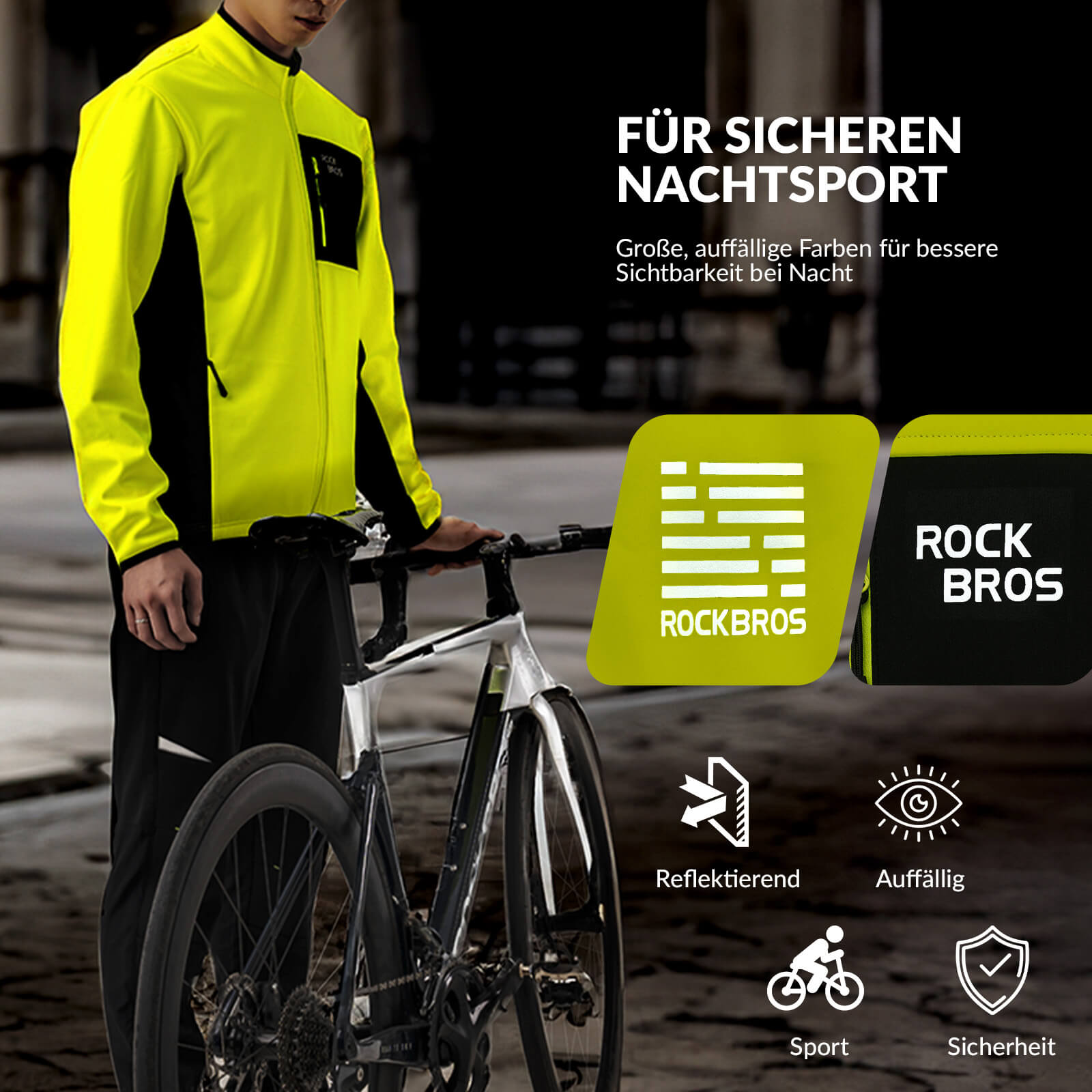 ROCKBROS Winter Fahrradjacke Herren Winddicht Warm Wanderjacke - Fahrradjacke ROCKBROS - EU - NooMii