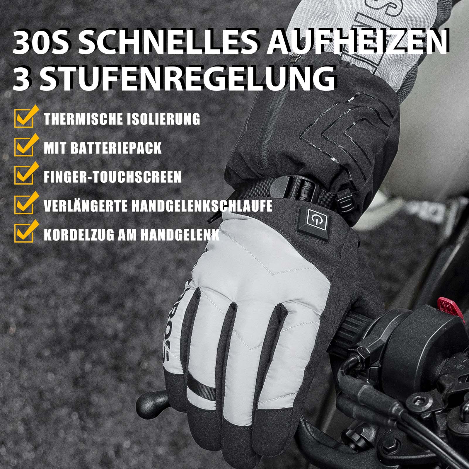 ROCKBROS Winter Handschuhe Beheizbare Fahrradhandschuhe mit Batterie M - XL - Fahrradhandschuhe ROCKBROS - EU - NooMii