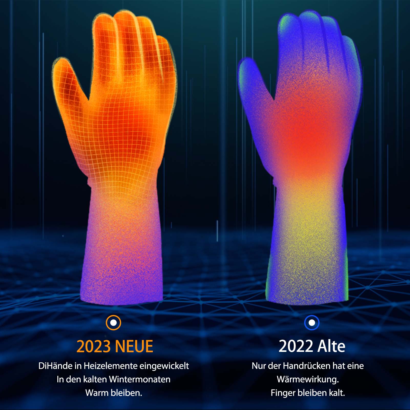 ROCKBROS Winter Handschuhe Beheizbare Fahrradhandschuhe mit Batterie M - XL - Fahrradhandschuhe ROCKBROS - EU - NooMii