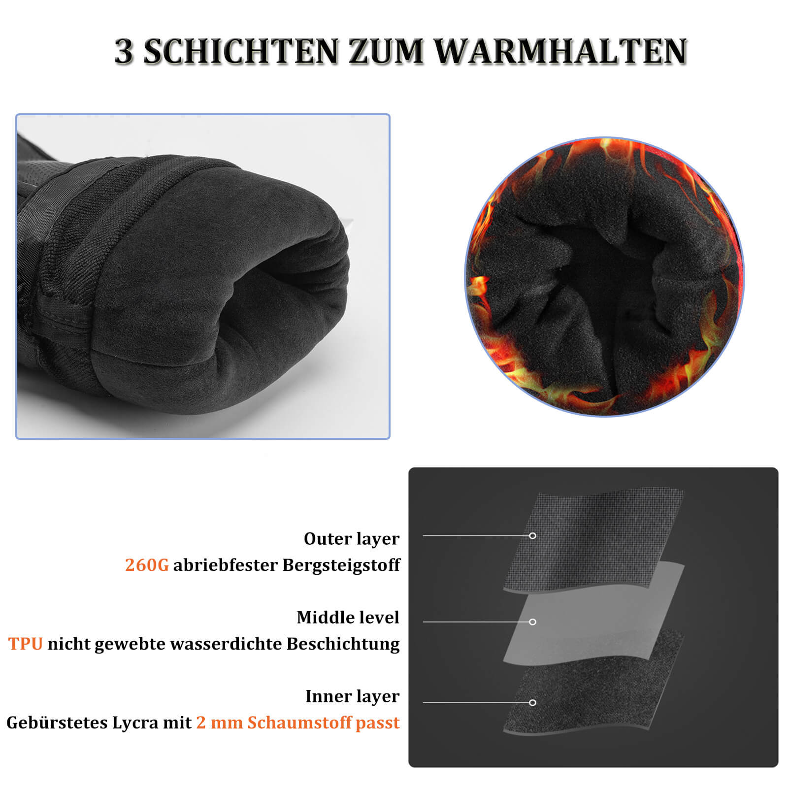 ROCKBROS Winter Handschuhe Warm Skihandschuhe Winddicht - 20℃ M - XL - Fahrradhandschuhe ROCKBROS - EU - NooMii