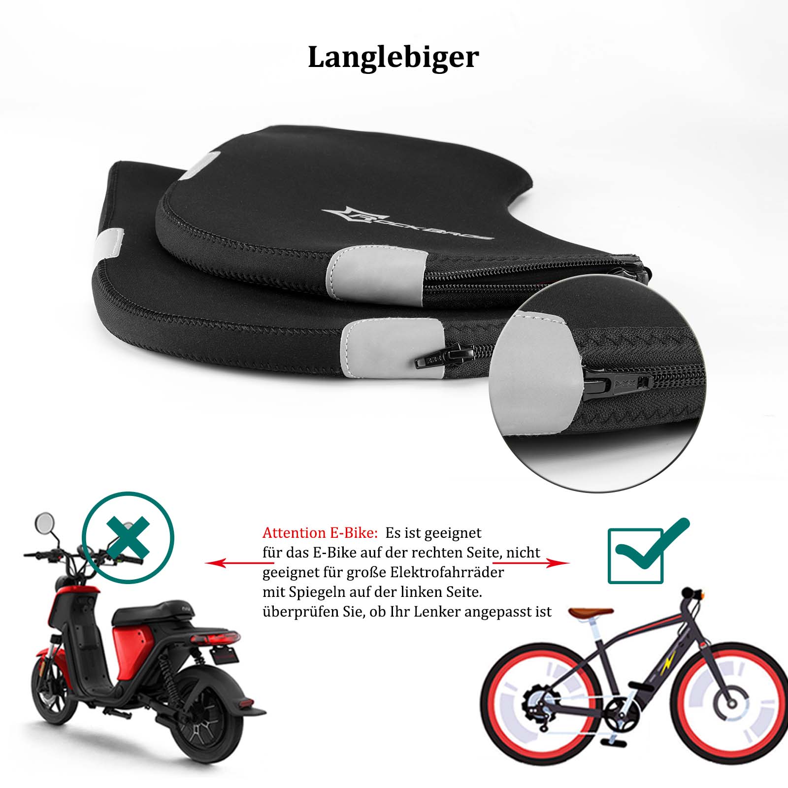 ROCKBROS Winter Lenkerstulpen Winddicht Handschuhe Schwarz - Lenkerstulpe ROCKBROS - EU - NooMii