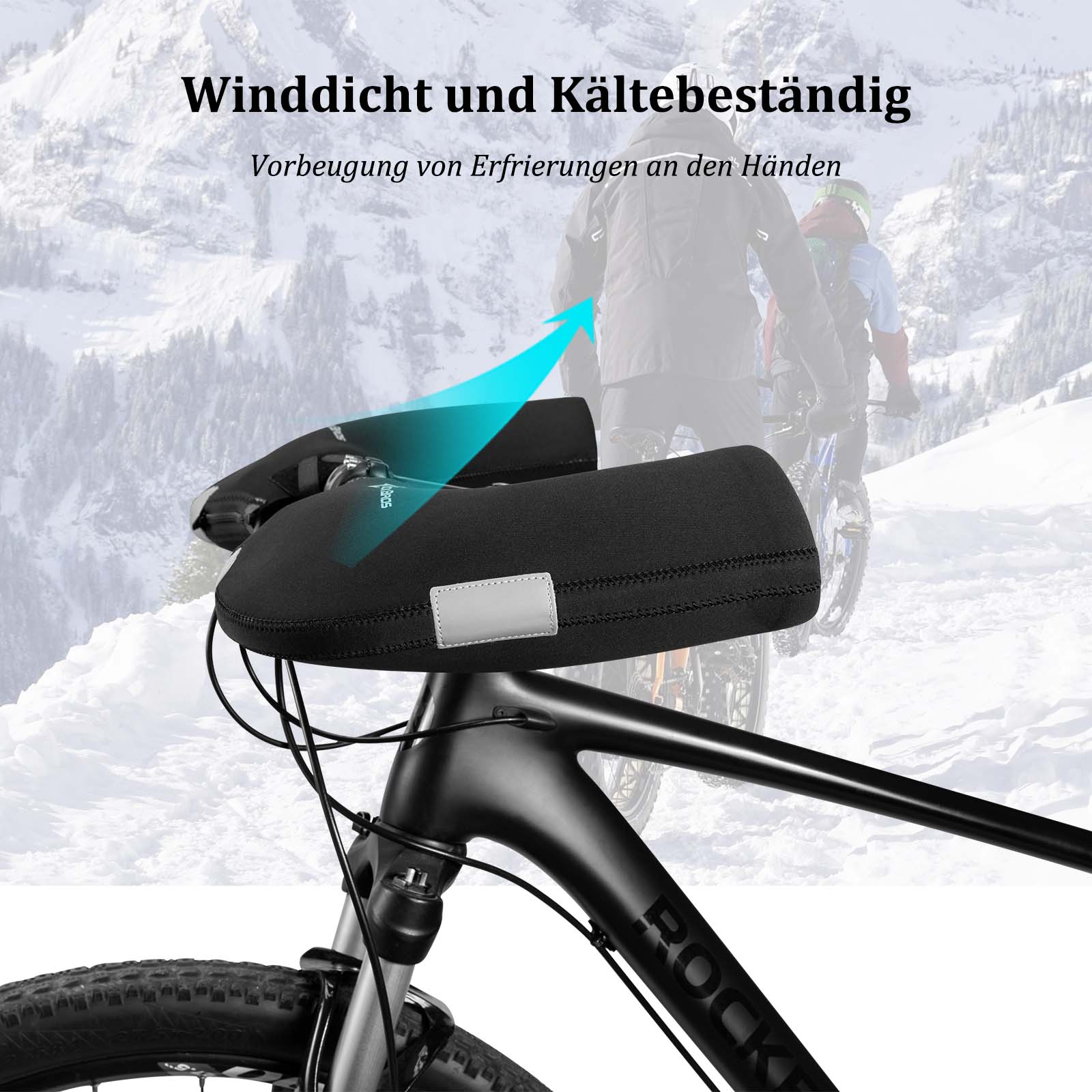 ROCKBROS Winter Lenkerstulpen Winddicht Handschuhe Schwarz - Lenkerstulpe ROCKBROS - EU - NooMii