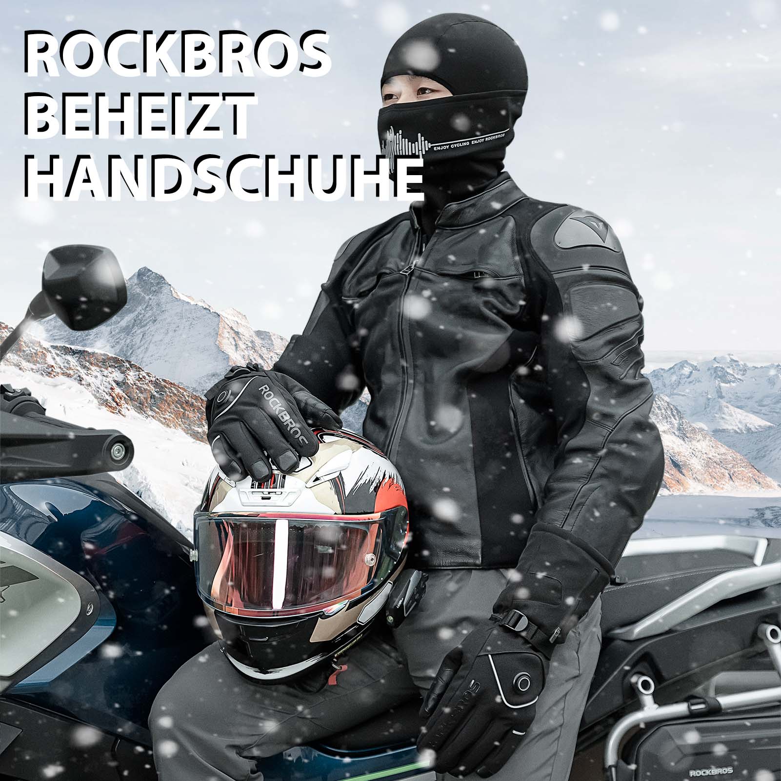 ROCKBROS Winter Skihandschuhe Wiederaufladbare Beheizte Handschuhe Schwarz - Fahrradhandschuhe ROCKBROS - EU - NooMii