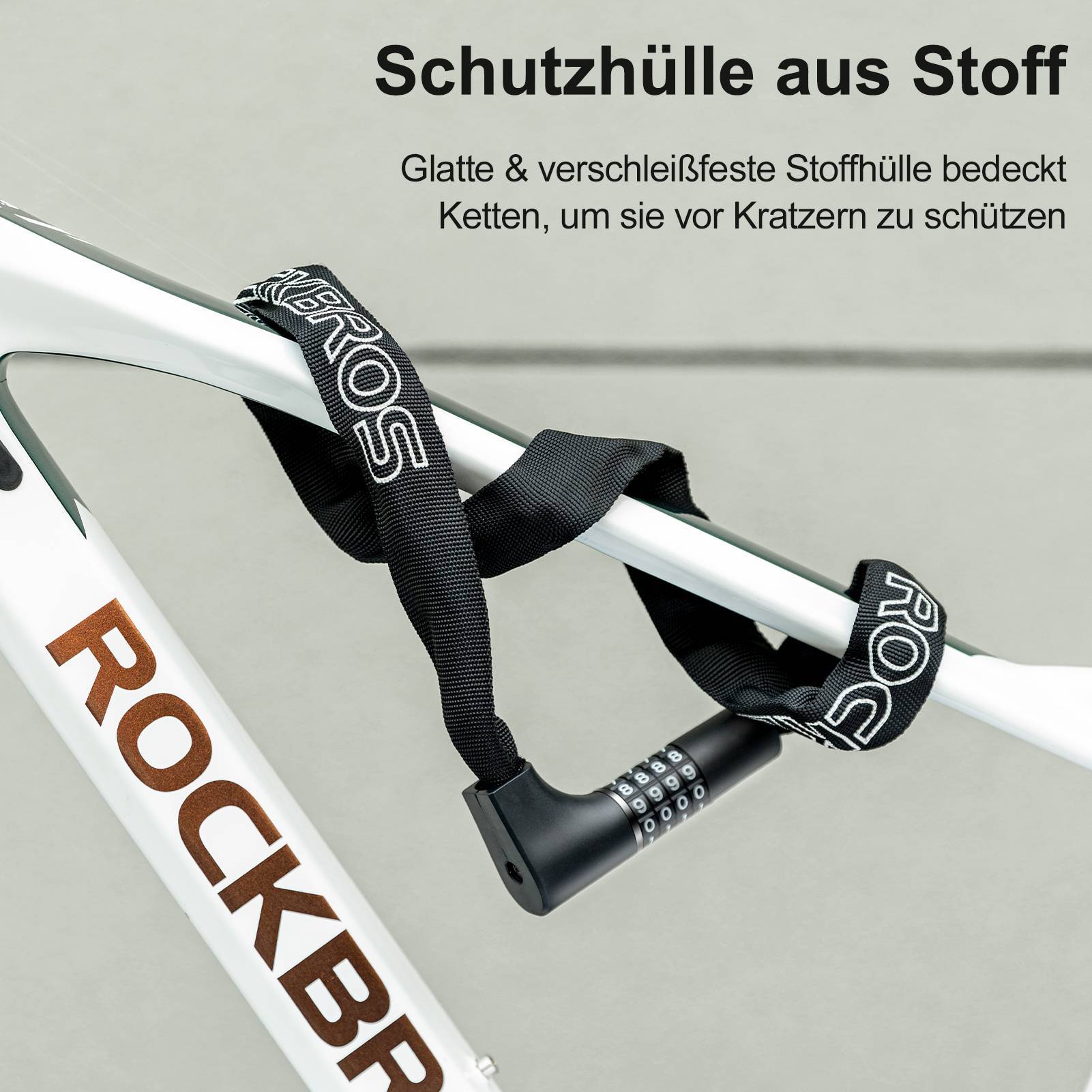 ROCKBROS Zahlenschloss mit 4 - stelligem Zahlencode 96 cm Länge - Fahrradschloss ROCKBROS - EU - NooMii