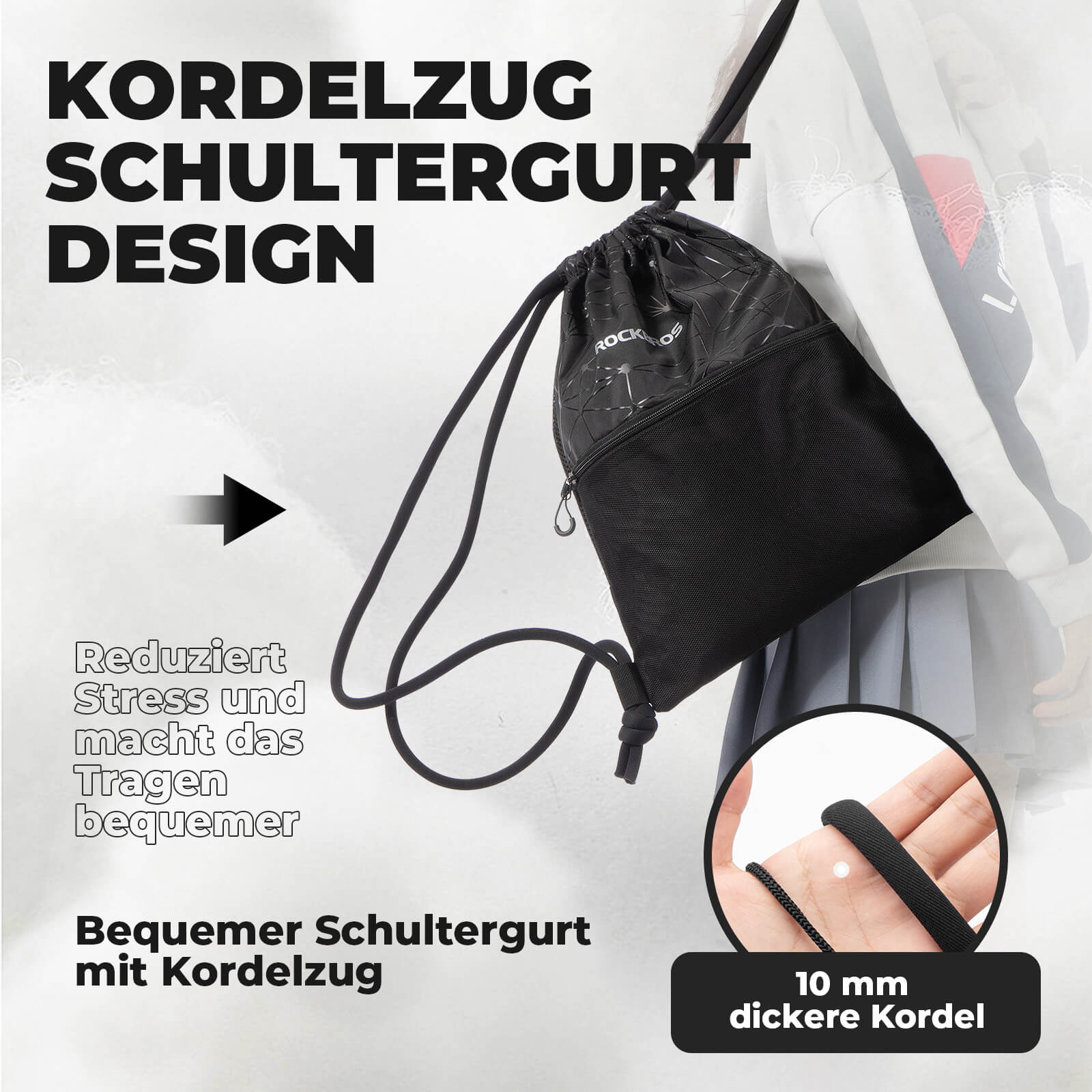 Rucksack mit Kordelzug Turnbeutel Kordelzugbeutel Sportbeutel 9L - Rucksack ROCKBROS - EU - NooMii