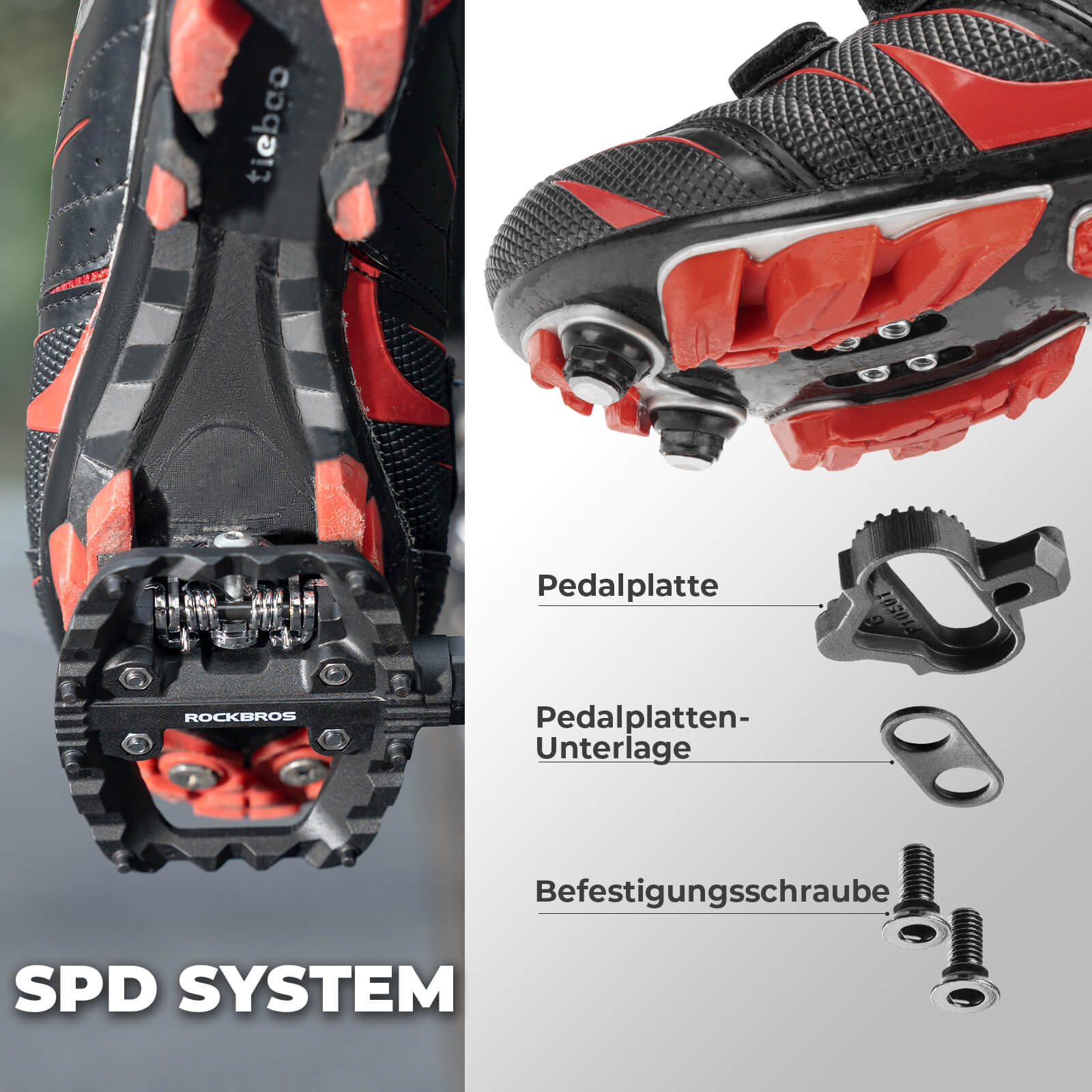 SPD - Klickpedale & Plattformpedale 2 - in - 1 inkl. Cleats 9/16" - Fahrradpedale ROCKBROS - EU - NooMii