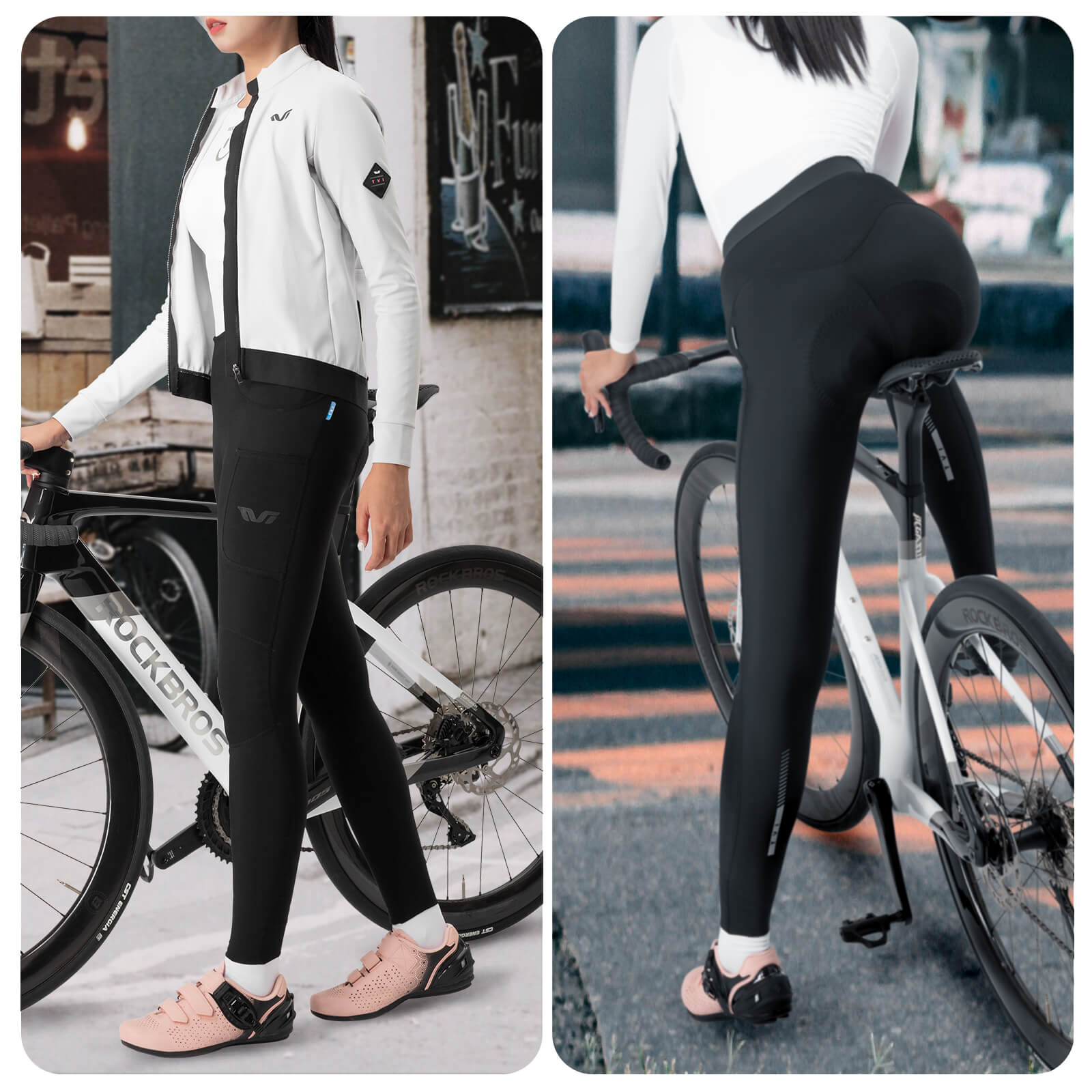 TVI Lange Fahrradhose mit Sitzpolster Atmungsaktiv Warm - Fahrradhose ROCKBROS - EU - NooMii