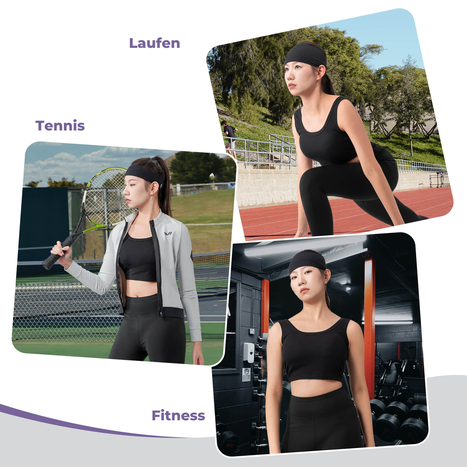 TVI Stirnbänder Sport Headband für Damen Elastisch - ROCKBROS - EU - NooMii