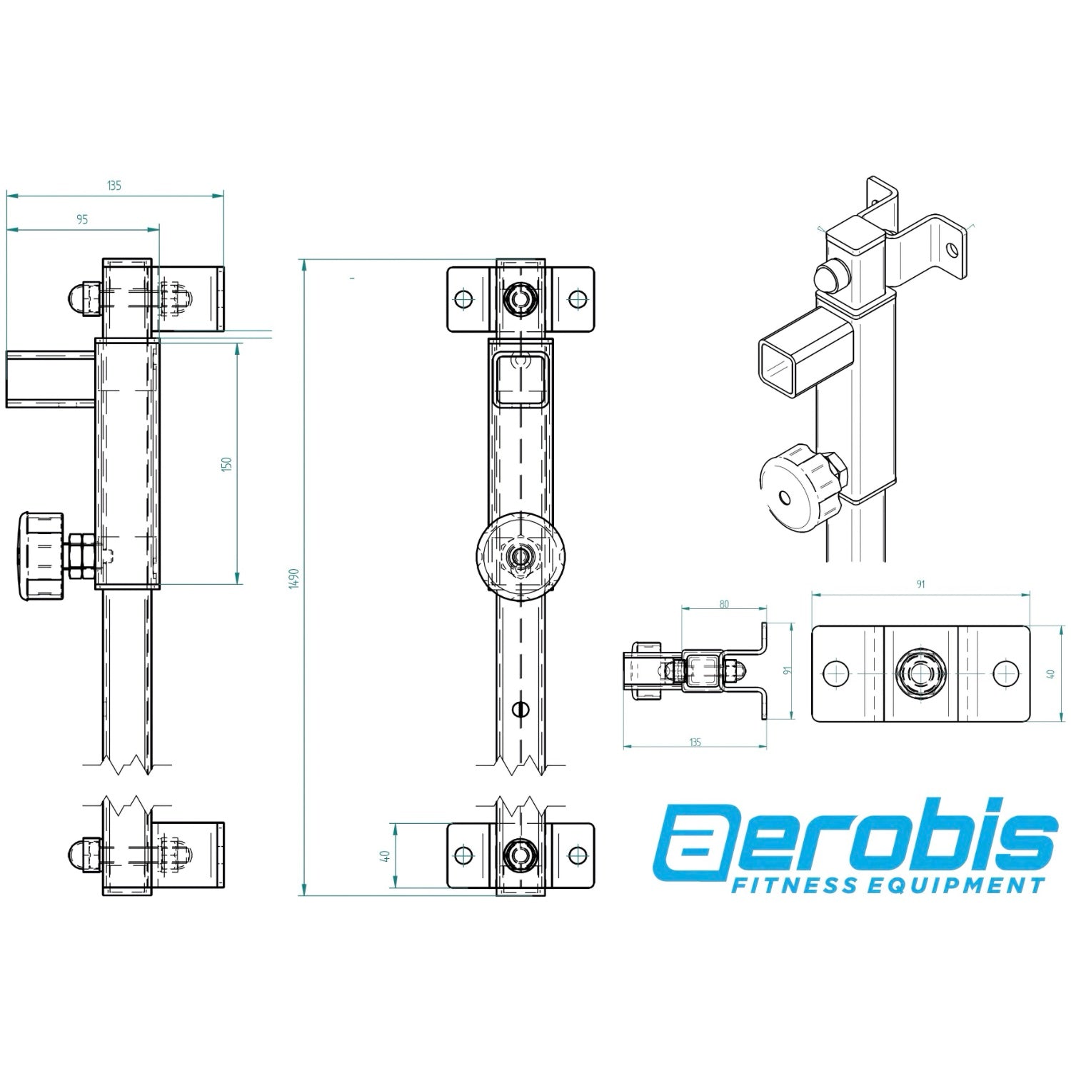 Wall Rail - Fast height adjustment for revvll and Kinetic Trainer - aerobis fitness - NooMii