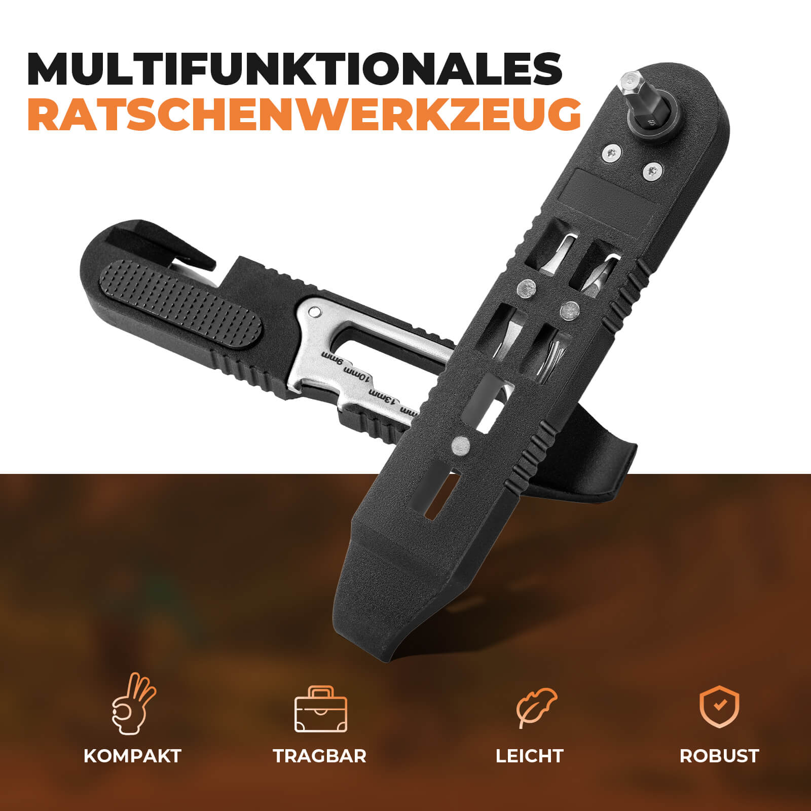 16 in 1 Fahrradwerkzeug Mini Tool Set Reifenheber mit Ratschenschlüssel - Werkzeuge ROCKBROS - EU - NooMii