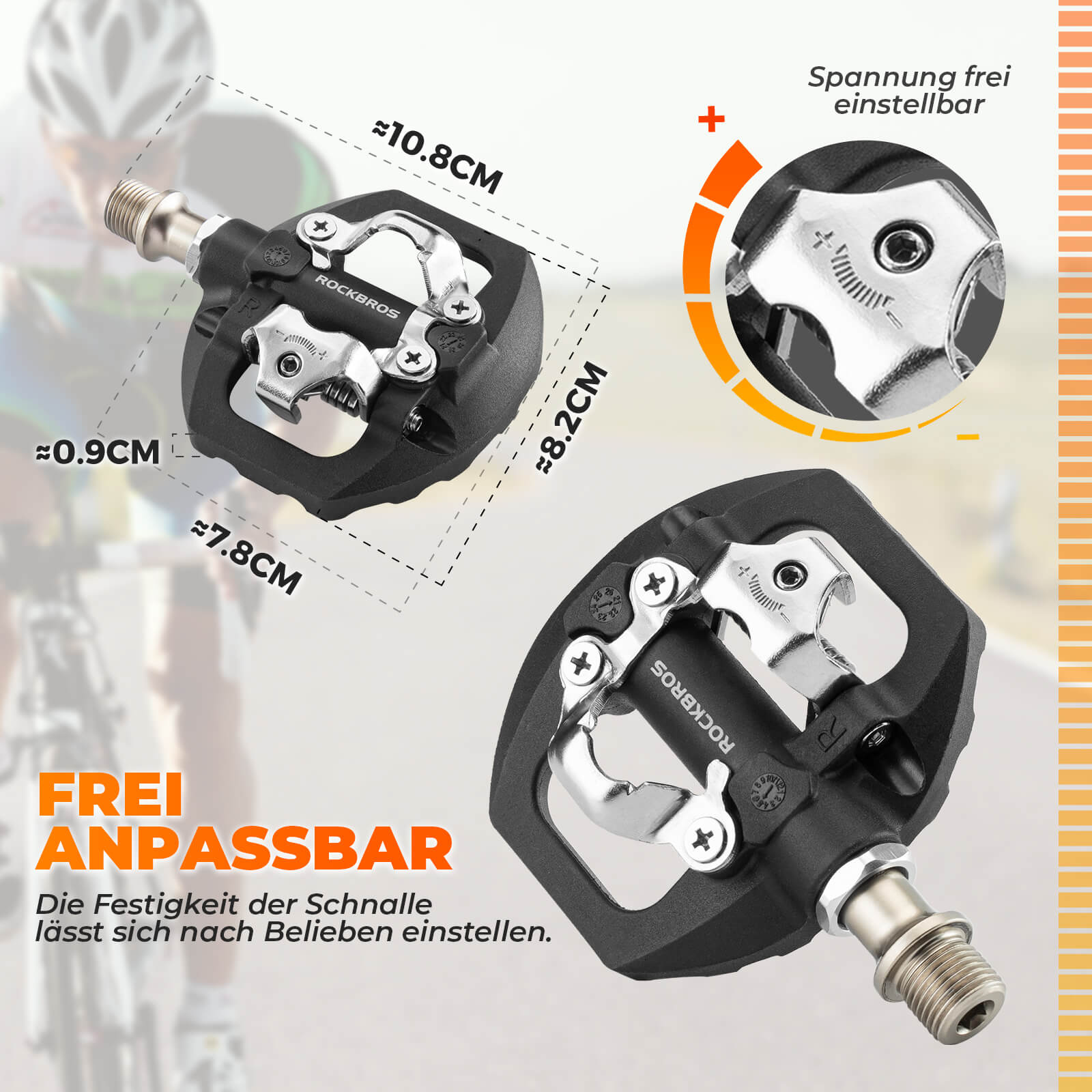 2 - in - 1 SPD - Klickpedale & Plattformpedale 9/16" - Fahrradpedale ROCKBROS - EU - NooMii