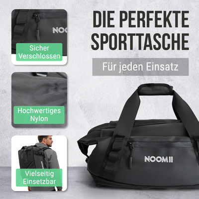 NooMii Sporttasche mit Rucksack-Funktion – 2-in-1 Gym & Travel Bag