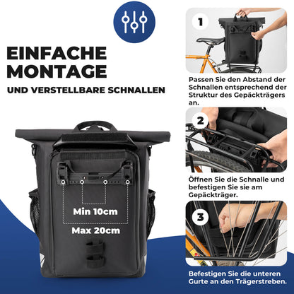 3 in 1 Wasserdicht Gepäckträgertasche Rucksack Umhängetasche 18L - Fahrradtaschen ROCKBROS - EU - NooMii