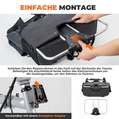 4 - in - 1 Fahrradtasche für Brompton Magnetverschluss 8 - 10L - Fahrradtaschen ROCKBROS - EU - NooMii