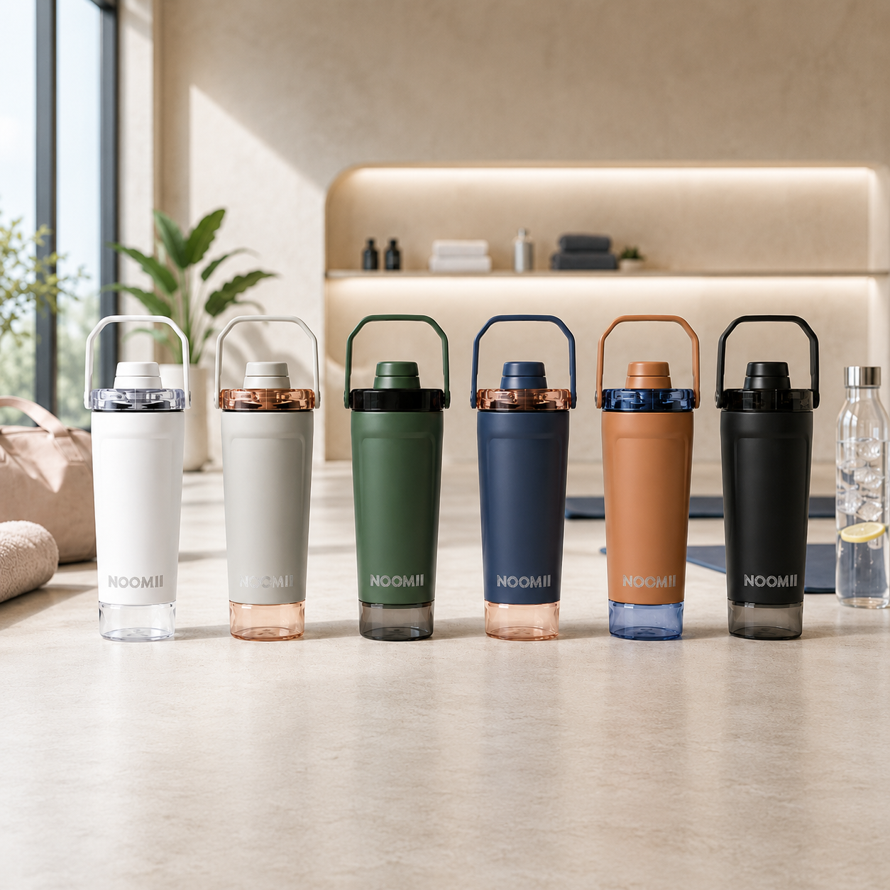 NooMii ProShake 600 – Edelstahl Thermo-Shaker mit Pulverfach (600 ml)