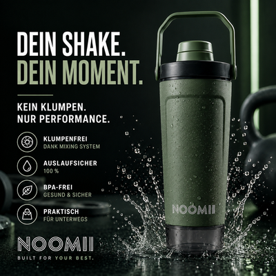 NooMii ProShake 600 – Edelstahl Thermo-Shaker mit Pulverfach (600 ml)