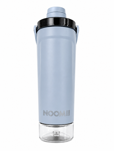 NooMii ProShake 600 Protein-Shaker in Grau mit Tragegriff, doppelwandiger Edelstahl
