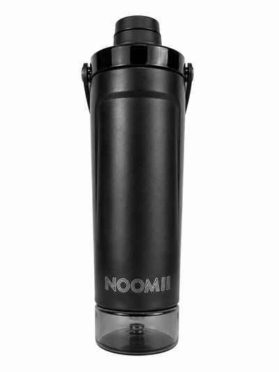 NooMii ProShake 600 Protein-Shaker in Schwarz mit Tragegriff, 600 ml Edelstahl