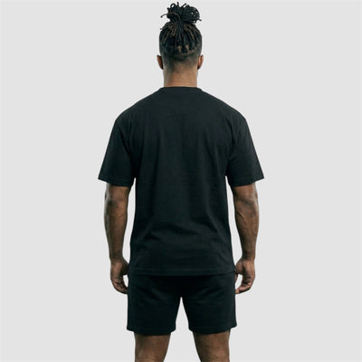 ALPHA GYM "COLLEGE" OVERSIZED FITNESS T-SHIRT BLACK