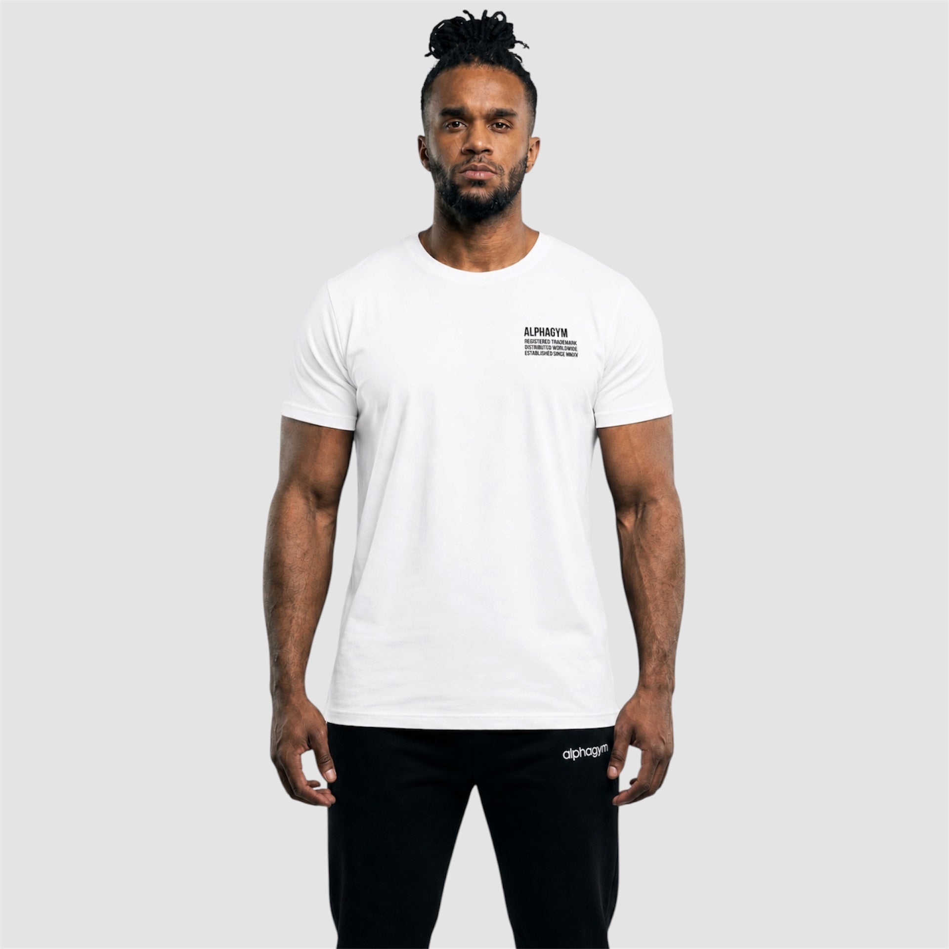 ALPHA GYM "FREEDOM" T-SHIRT WHITE/BLACK