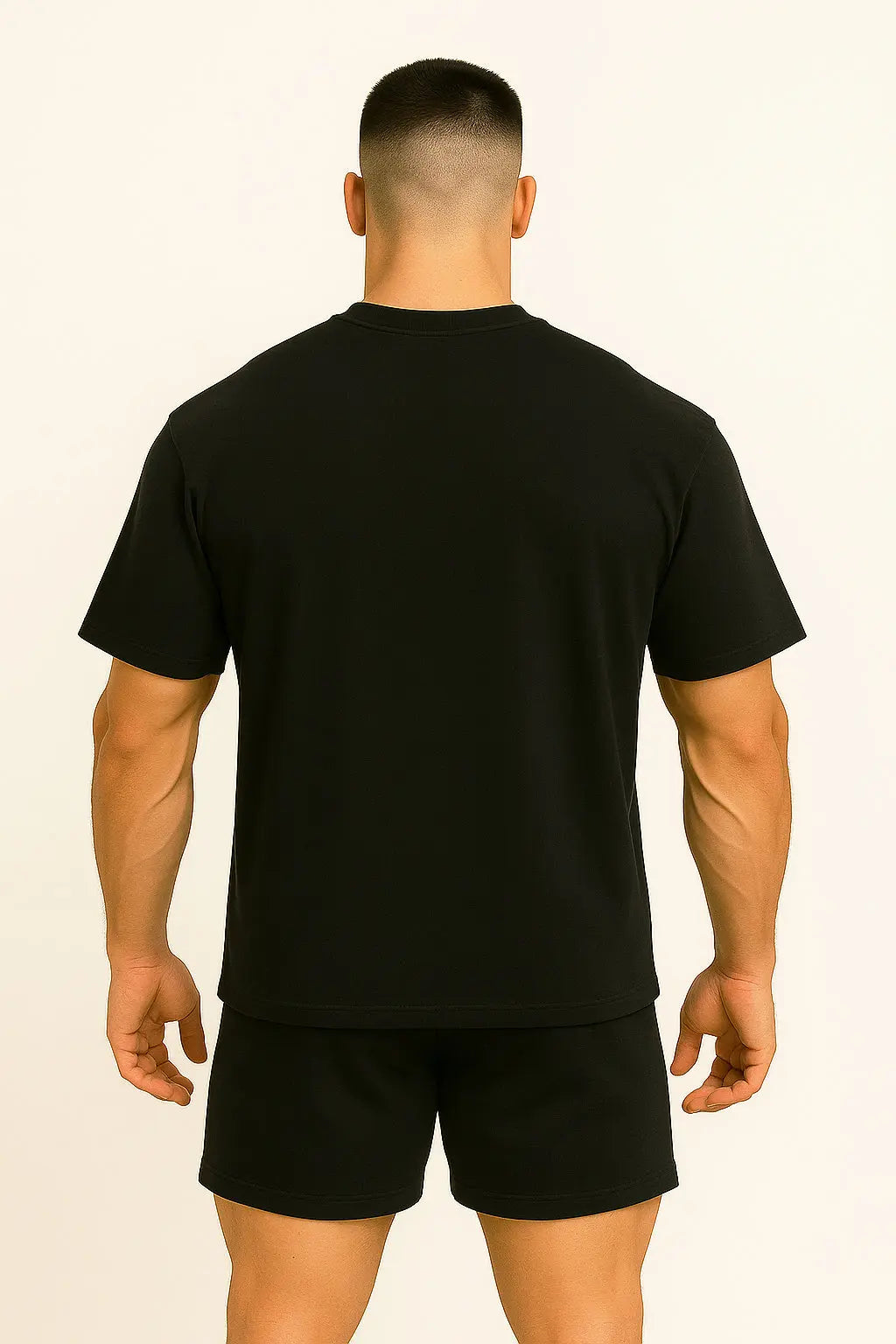 ALPHA GYM "REG LOGO" OVERSIZED FITNESS T-SHIRT BLACK/WHITE
