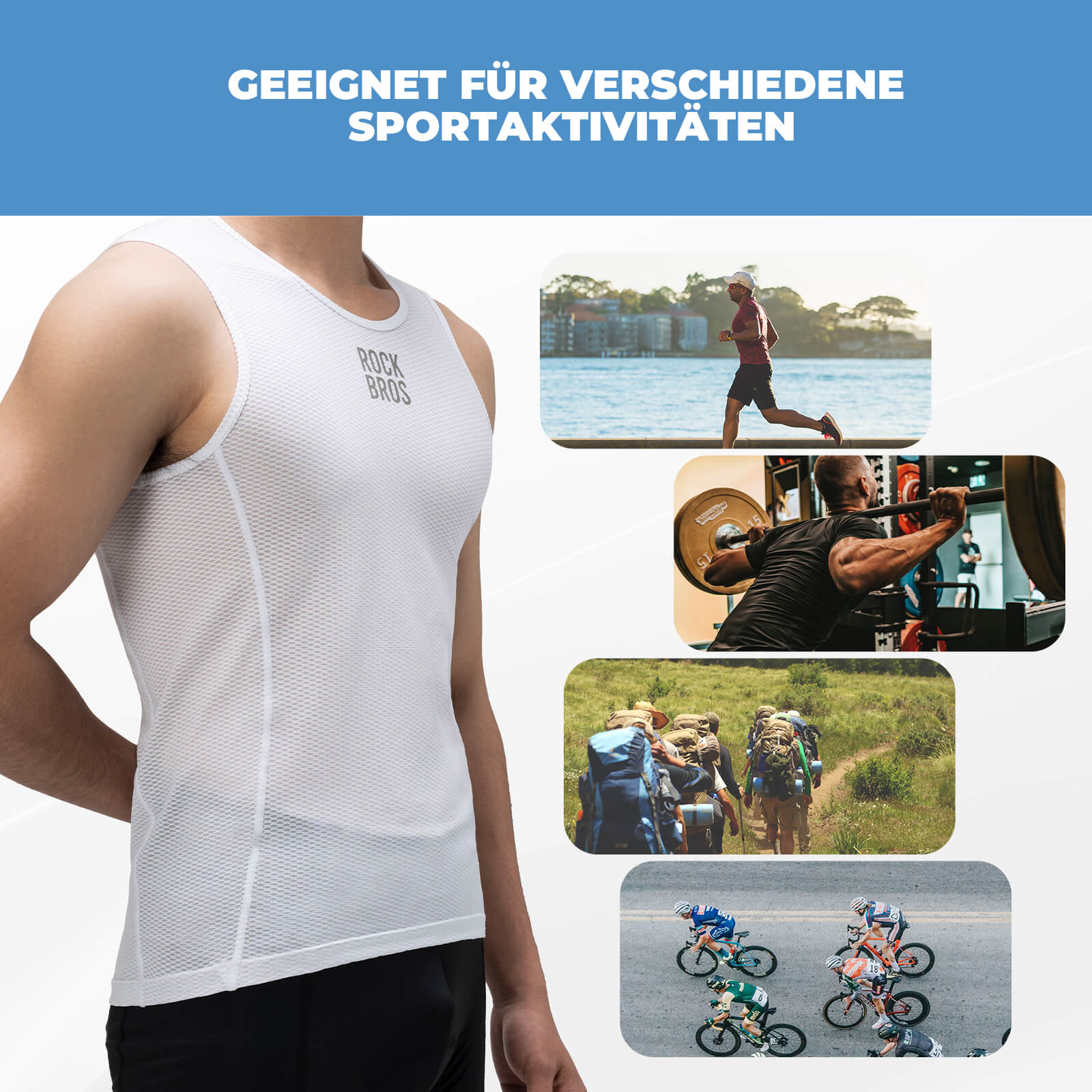 Ärmellos Unterhemd Fahrradtrikot Herren - Funktionsshirt ROCKBROS - EU - NooMii