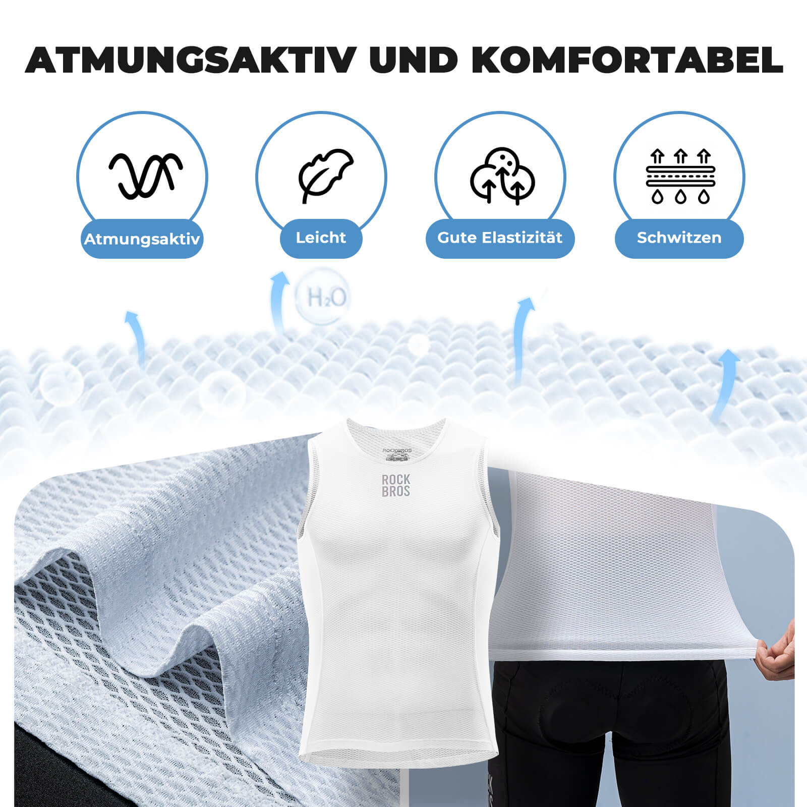 Ärmellos Unterhemd Fahrradtrikot Herren - Funktionsshirt ROCKBROS - EU - NooMii