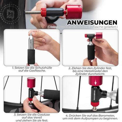 CO2 Fahrradpumpe Minipumpe für Presta & Schrader Ventile - Fahrrad Luftpumpen ROCKBROS - EU - NooMii