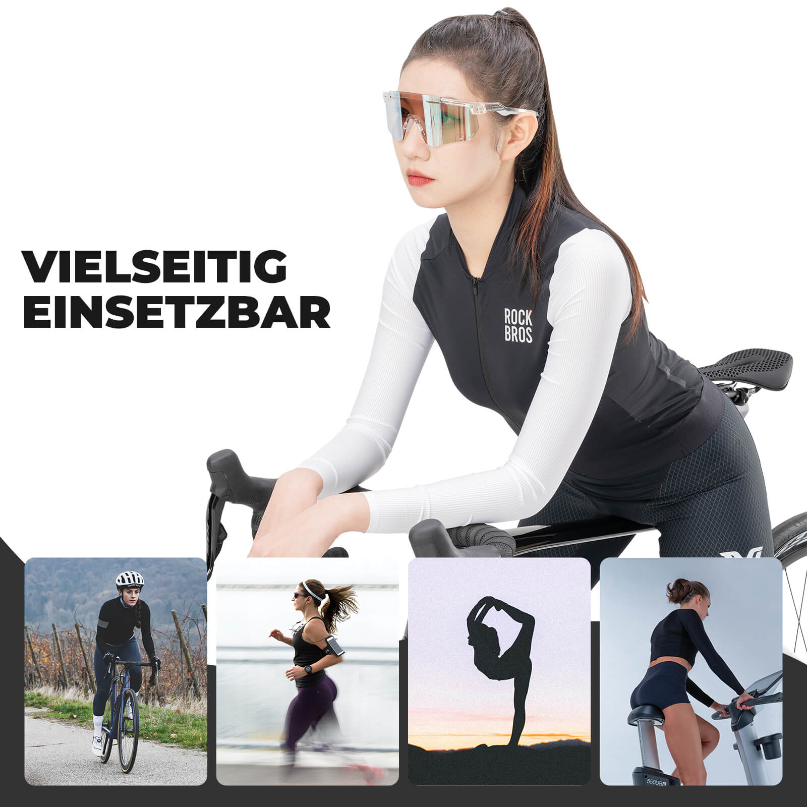 Damen Langarm - Radtrikot Fahrrad Jersey für MTB & Rennrad - Fahrradtrikot ROCKBROS - EU - NooMii