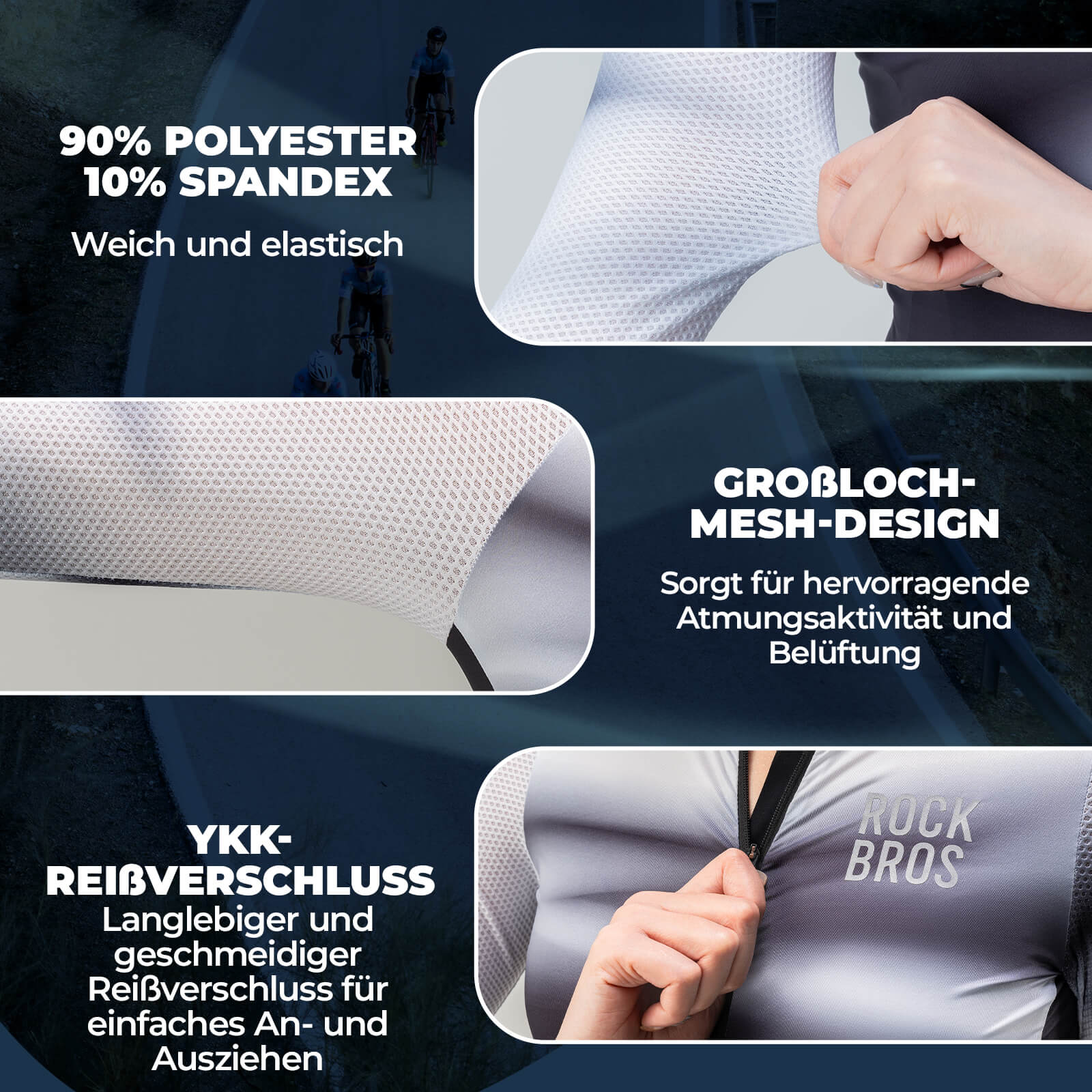 Damen Langarm - Radtrikot Schnell Trocknend Atmungsaktiv - Fahrradtrikot ROCKBROS - EU - NooMii