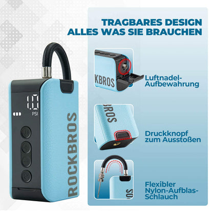 Elektrische Ballpumpe Luftpumpe 4 Ersatznadeln - Fahrrad Luftpumpen ROCKBROS - EU - NooMii