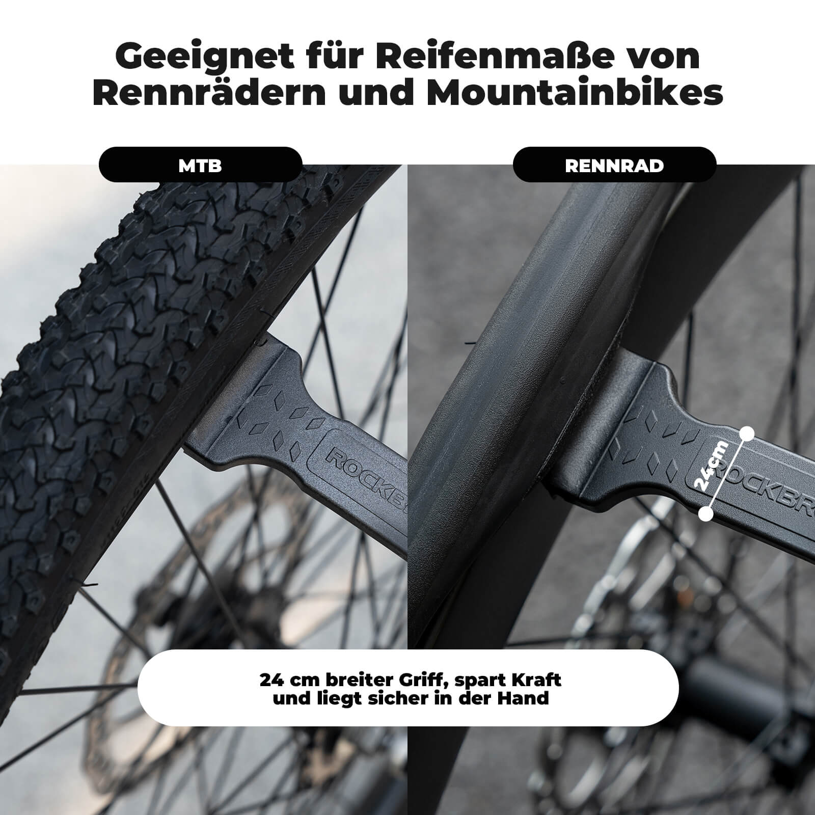 Fahrrad 2 - IN - 1 Reifenheber Fahrradwerkzeug Tragbar - Reifenheber ROCKBROS - EU - NooMii