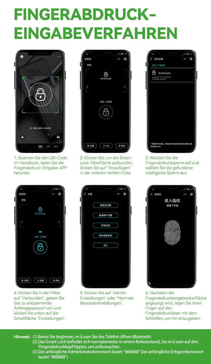 Fahrrad Fingerabdruck Faltschloss USB - Aufladung - Fahrradschloss ROCKBROS - EU - NooMii