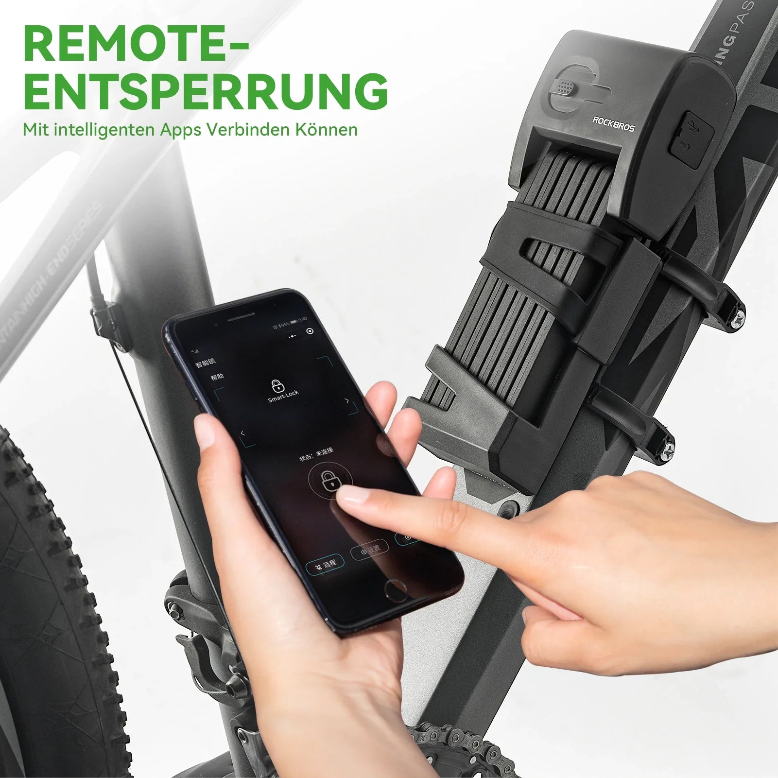 Fahrrad Fingerabdruck Faltschloss USB - Aufladung - Fahrradschloss ROCKBROS - EU - NooMii