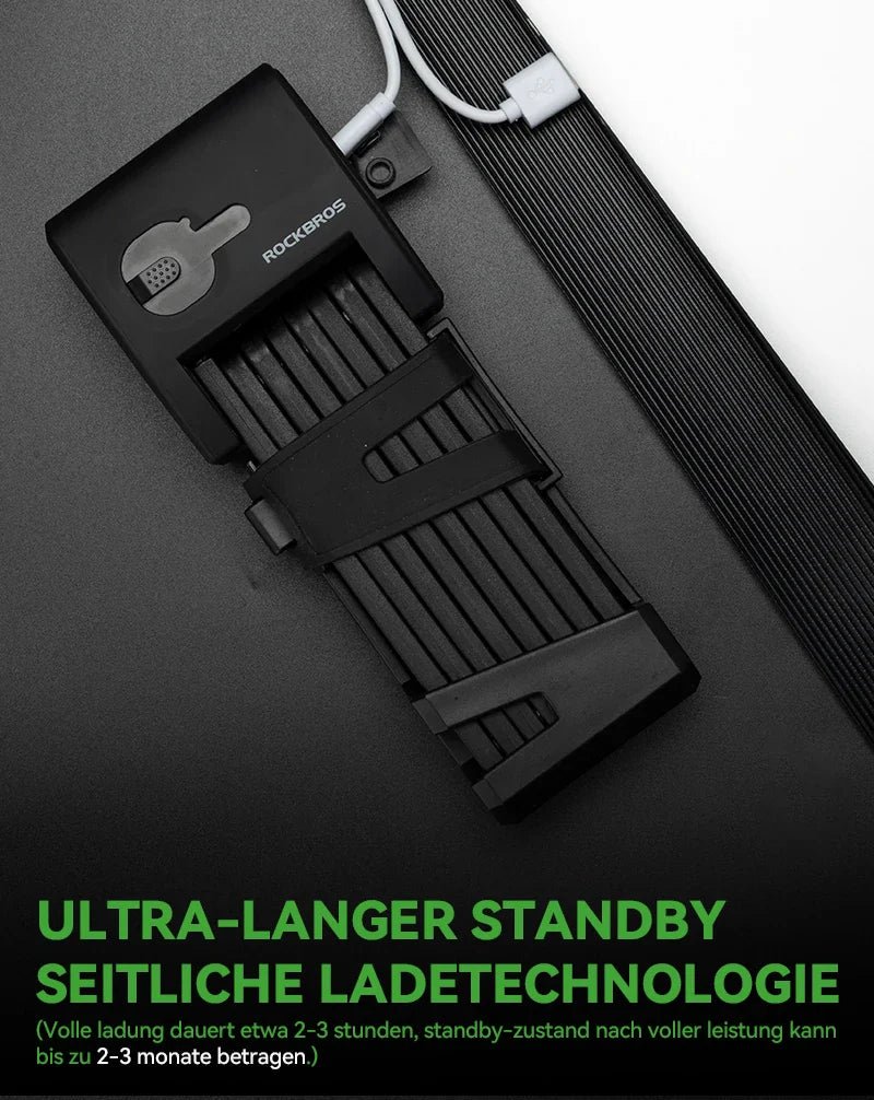 Fahrrad Fingerabdruck Faltschloss USB - Aufladung - Fahrradschloss ROCKBROS - EU - NooMii